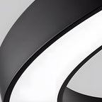 Corona Modern Ring Pendant Light | Black or White LED Circular Chandelier for Office and Living Room