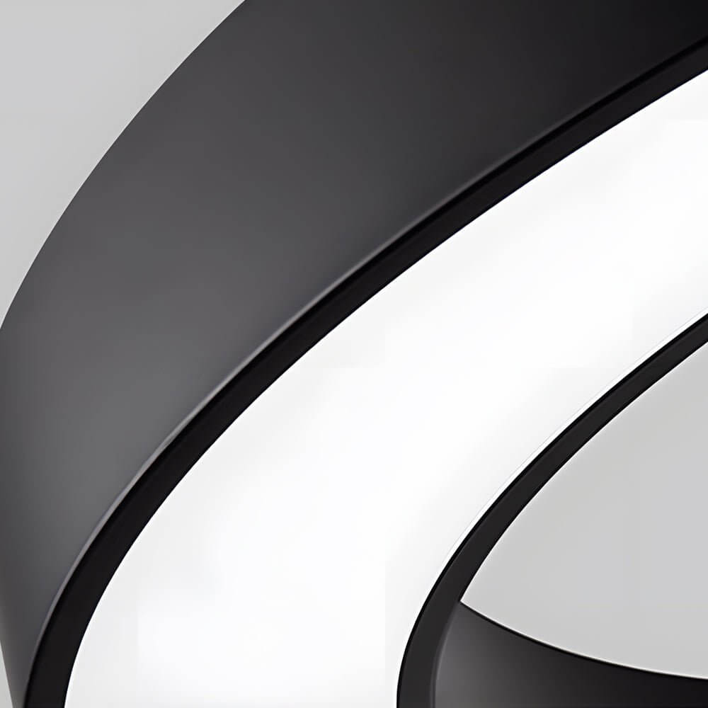 Corona Modern Ring Pendant Light | Black or White LED Circular Chandelier for Office and Living Room