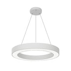 Corona Modern Ring Pendant Light | Black or White LED Circular Chandelier for Office and Living Room