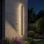 Axis Modern Linear Outdoor Wall Sconce | Slim Black Aluminum LED Bar, Waterproof, Dimmable
