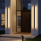 Axis Modern Linear Outdoor Wall Sconce | Slim Black Aluminum LED Bar, Waterproof, Dimmable
