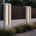 Axis Modern Linear Outdoor Wall Sconce | Slim Black Aluminum LED Bar, Waterproof, Dimmable