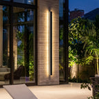 Axis Modern Linear Outdoor Wall Sconce | Slim Black Aluminum LED Bar, Waterproof, Dimmable