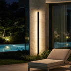 Axis Modern Linear Outdoor Wall Sconce | Slim Black Aluminum LED Bar, Waterproof, Dimmable