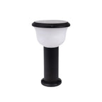 Calyx Modern Outdoor Path Light | Black Aluminum LED Landscape Light with Bowl Shade, Solar or Hardwired