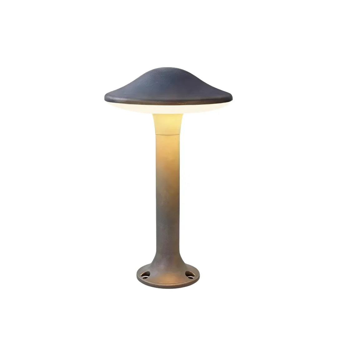 Morel Modern Mushroom Path Light | Gray Aluminum Outdoor LED Landscape Light, Warm White