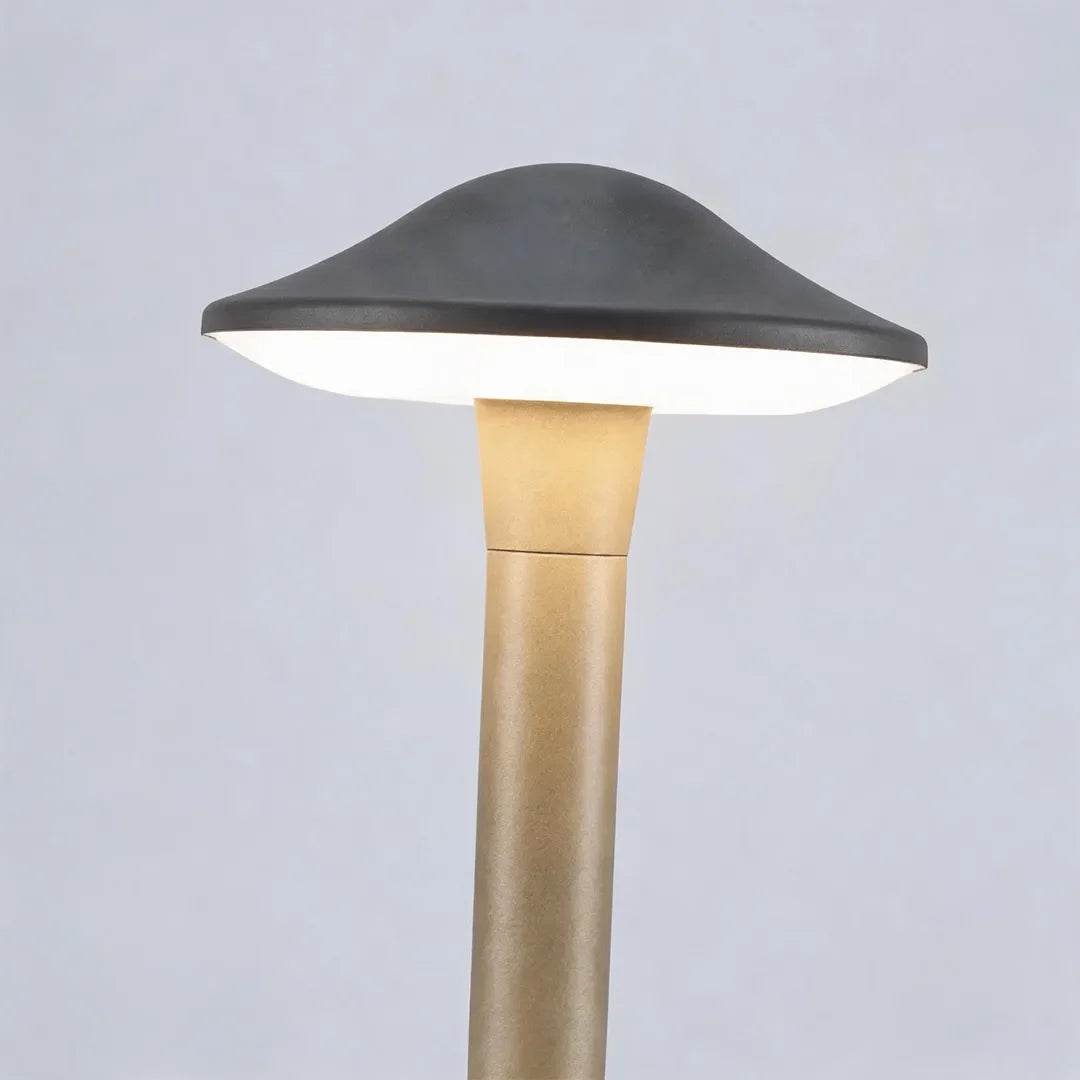 Morel Modern Mushroom Path Light | Gray Aluminum Outdoor LED Landscape Light, Warm White