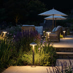 Morel Modern Mushroom Path Light | Gray Aluminum Outdoor LED Landscape Light, Warm White