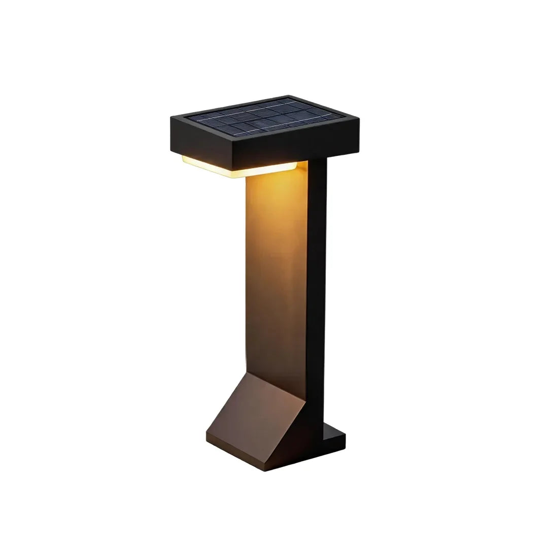 Tessel Modern Outdoor Path Light | Geometric Black Stainless Steel LED Landscape Light, Solar or Hardwired