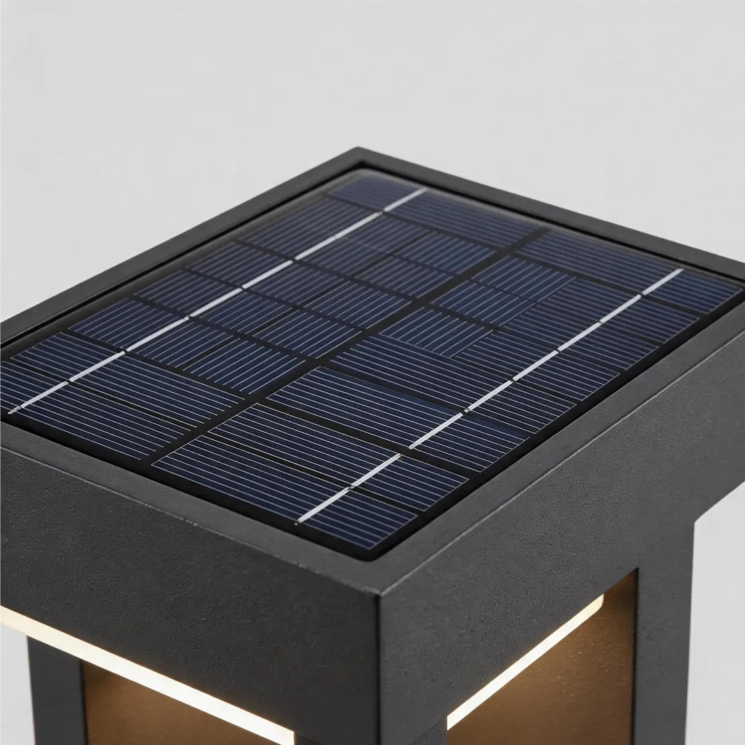Tessel Modern Outdoor Path Light | Geometric Black Stainless Steel LED Landscape Light, Solar or Hardwired