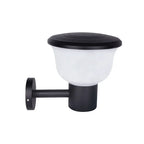 Chalice Modern Outdoor Wall Light | Black Aluminum LED Wall Sconce with Cup Diffuser, Solar or Hardwired