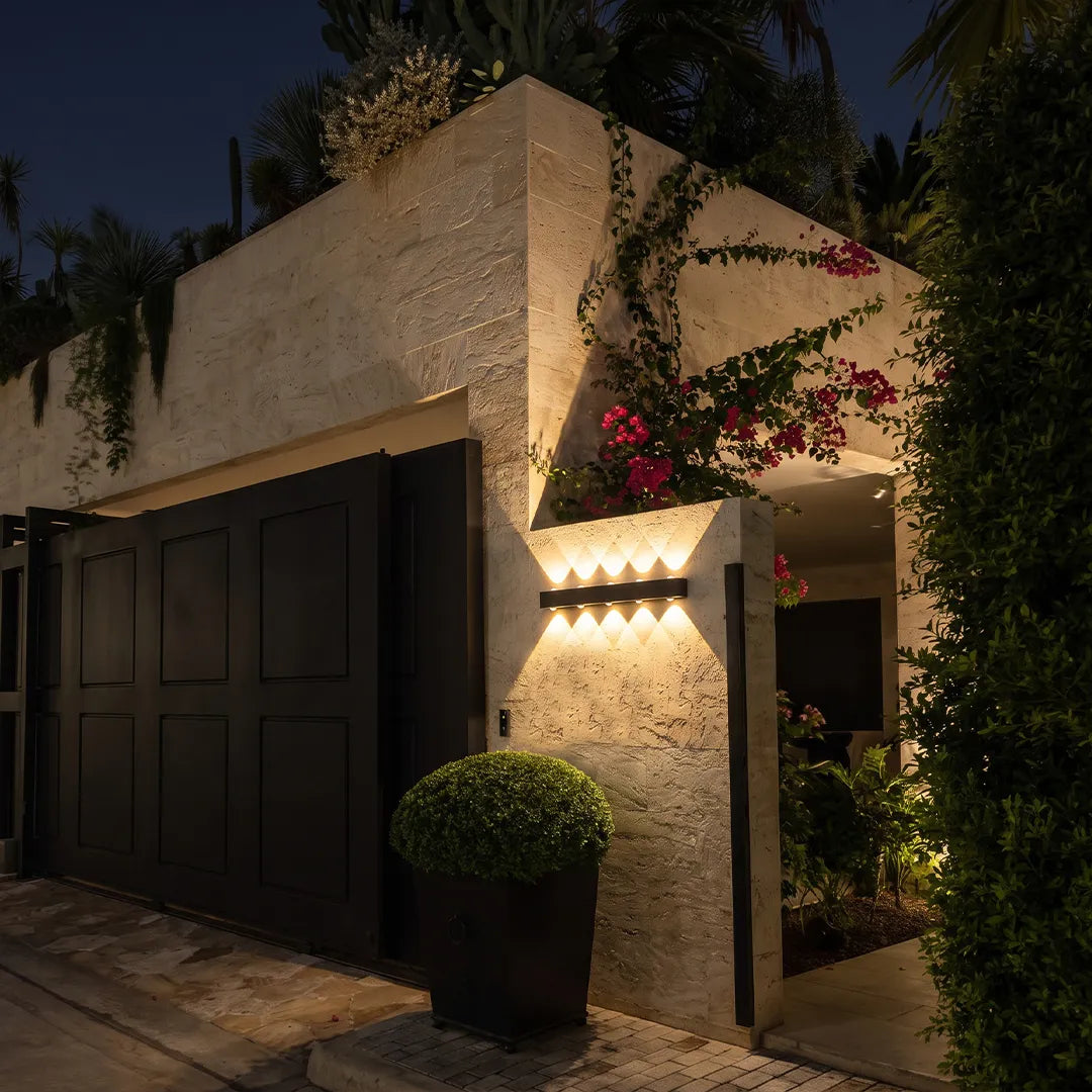 Duet Modern Up Down Outdoor Wall Light | Black Aluminum Linear LED Wall Sconce, Waterproof