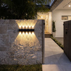 Duet Modern Up Down Outdoor Wall Light | Black Aluminum Linear LED Wall Sconce, Waterproof