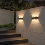 Duet Modern Up Down Outdoor Wall Light | Black Aluminum Linear LED Wall Sconce, Waterproof