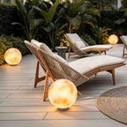 Selene Modern Moon Pillar Light | Round LED Outdoor Gatepost Light, Solar or Hardwired