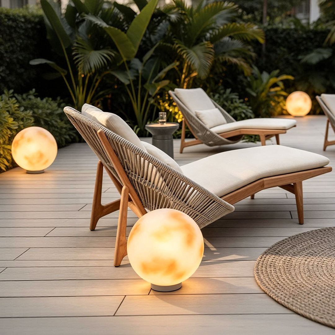 Selene Modern Moon Pillar Light | Round LED Outdoor Gatepost Light, Solar or Hardwired