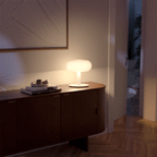 Fungo Mid-Century Mushroom Table Lamp | Dimmable LED Hand-Blown Glass Lamp with Touch Control