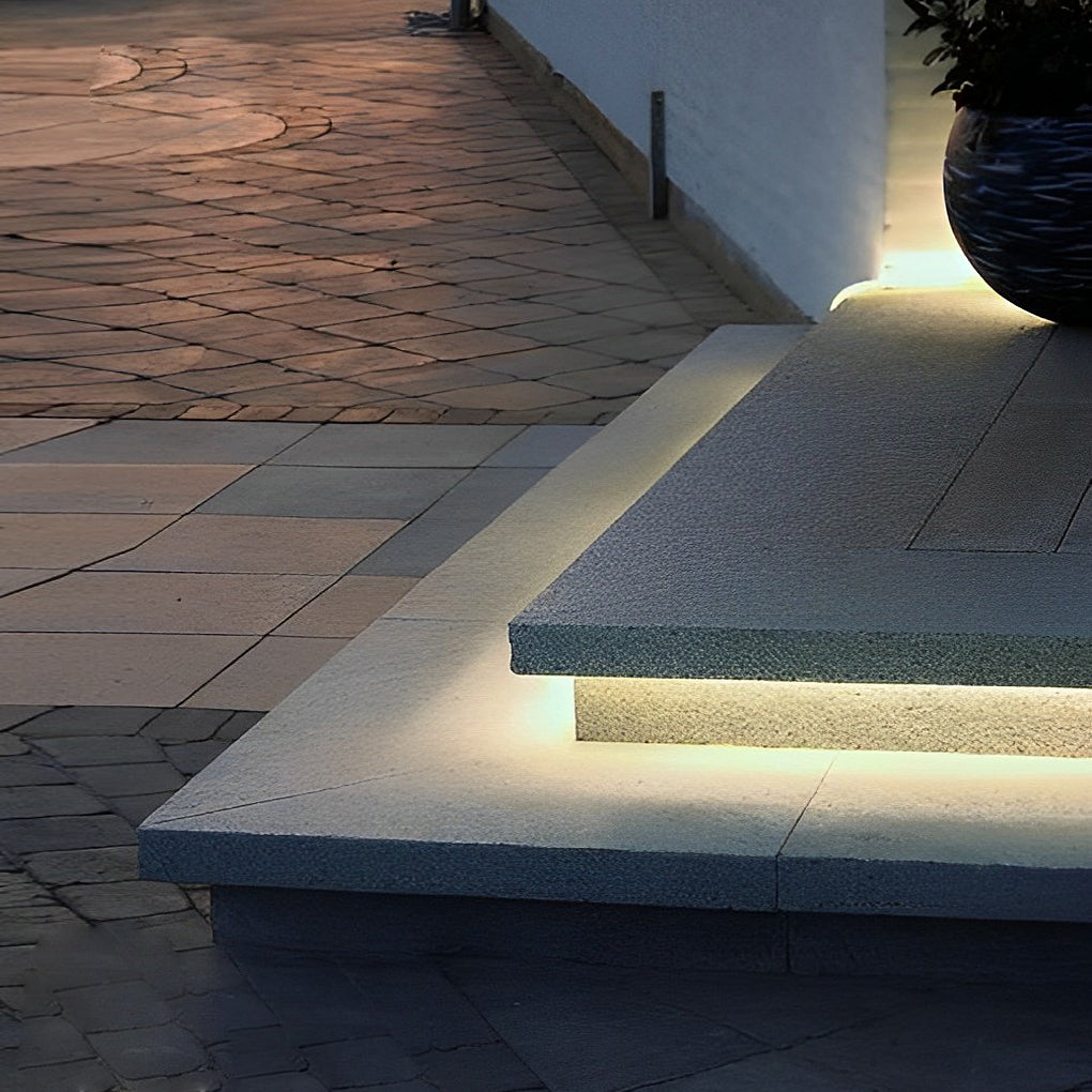 Stairline Recessed LED Strip Lights Outdoor | Under-Tread Stair and Deck Lighting, Waterproof Flexible Strip