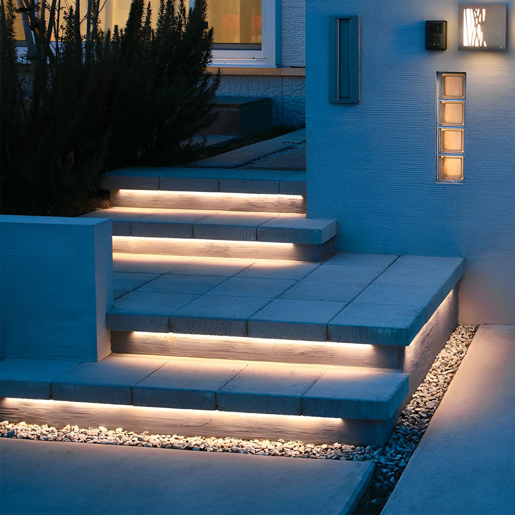Stairline Recessed LED Strip Lights Outdoor | Under-Tread Stair and Deck Lighting, Waterproof Flexible Strip