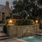 Marlowe Retro Globe Pillar Light | Outdoor Fence Post Lantern with Glass Globe, Black or Bronze