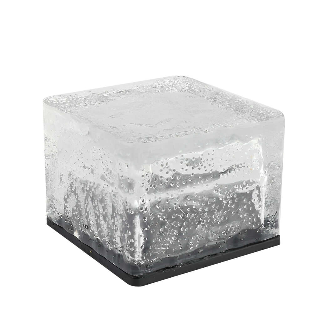 Glacier Solar Step Lights Outdoor | Ice Cube Crystal-Look LED Stair and Deck Lights, Waterproof