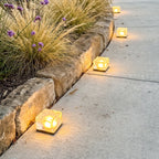 Glacier Solar Step Lights Outdoor | Ice Cube Crystal-Look LED Stair and Deck Lights, Waterproof