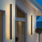 Linea Modern Outdoor Linear Wall Light | Slim Black LED Bar Wall Sconce, Waterproof, RGB or 3-Step