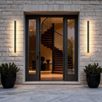 Linea Modern Outdoor Linear Wall Light | Slim Black LED Bar Wall Sconce, Waterproof, RGB or 3-Step