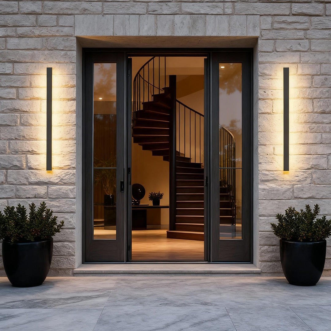Linea Modern Outdoor Linear Wall Light | Slim Black LED Bar Wall Sconce, Waterproof, RGB or 3-Step