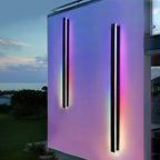 Linea Modern Outdoor Linear Wall Light | Slim Black LED Bar Wall Sconce, Waterproof, RGB or 3-Step