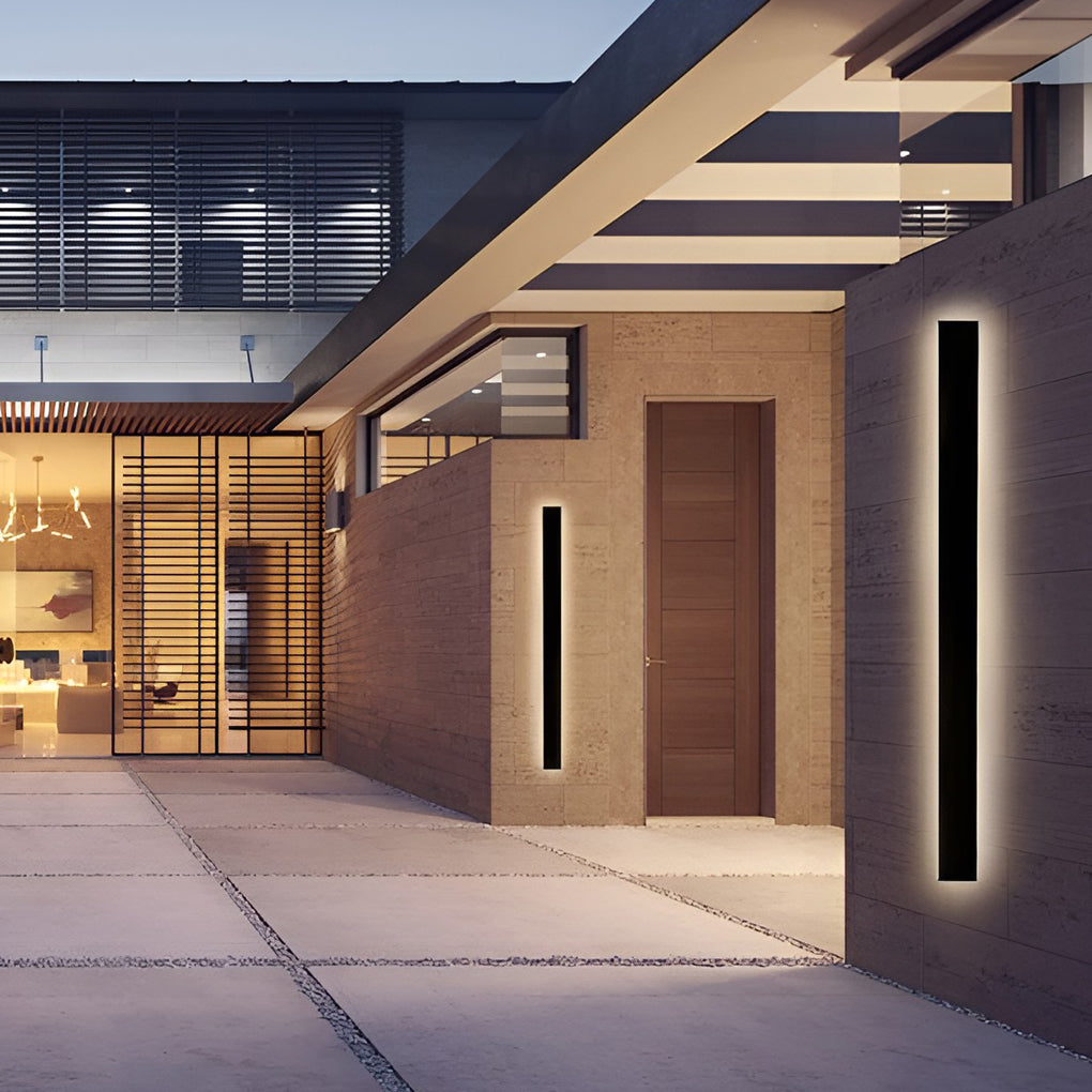 Linea Modern Outdoor Linear Wall Light | Slim Black LED Bar Wall Sconce, Waterproof, RGB or 3-Step