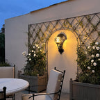 Pavo Retro Peacock Wall Sconce | Die-Cast Aluminum Outdoor Wall Light with Hand-Painted Glass