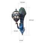 Pavo Retro Peacock Wall Sconce | Die-Cast Aluminum Outdoor Wall Light with Hand-Painted Glass