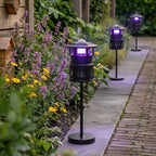 Nox Mosquito Trap Path Light | Purple LED Outdoor Garden Lantern, Black, Waterproof