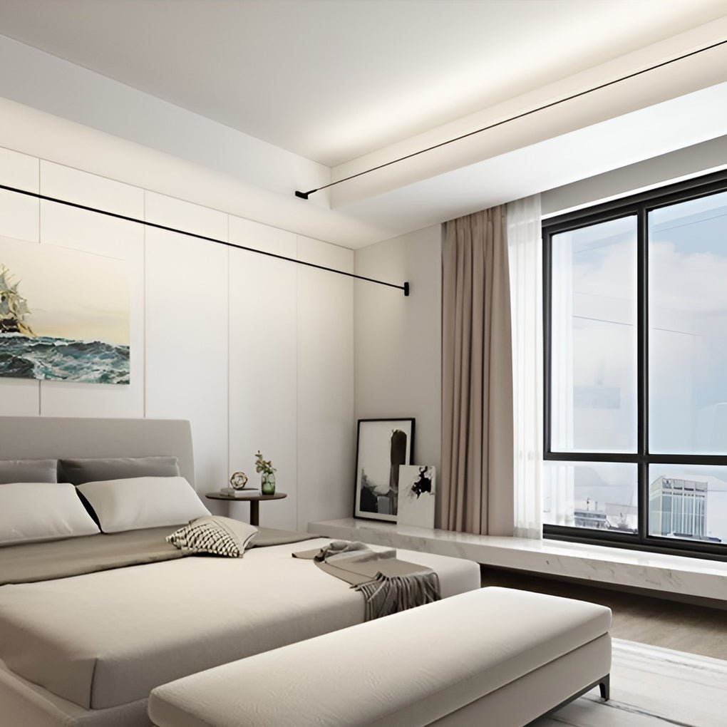 Strand Modern Linear LED Light | Rotatable Ultra-Thin Steel Bar Ceiling and Wall Light, Dimmable