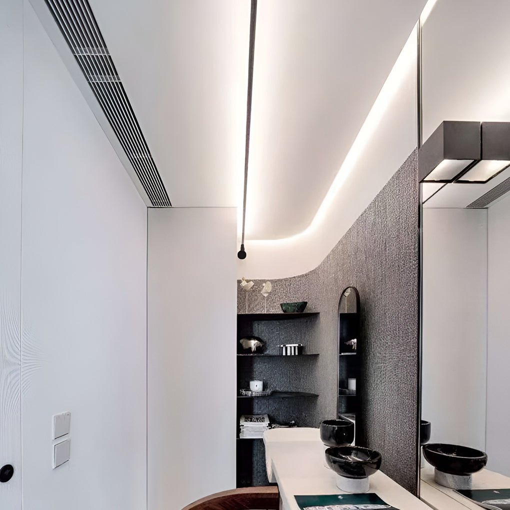 Strand Modern Linear LED Light | Rotatable Ultra-Thin Steel Bar Ceiling and Wall Light, Dimmable