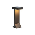 Tessel Modern Outdoor Path Light | Geometric Black Stainless Steel LED Landscape Light, Solar or Hardwired