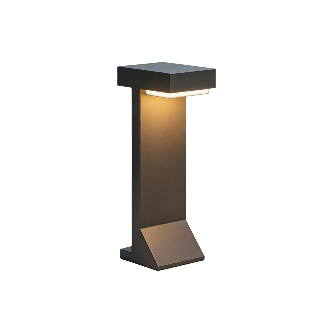 Tessel Modern Outdoor Path Light | Geometric Black Stainless Steel LED Landscape Light, Solar or Hardwired