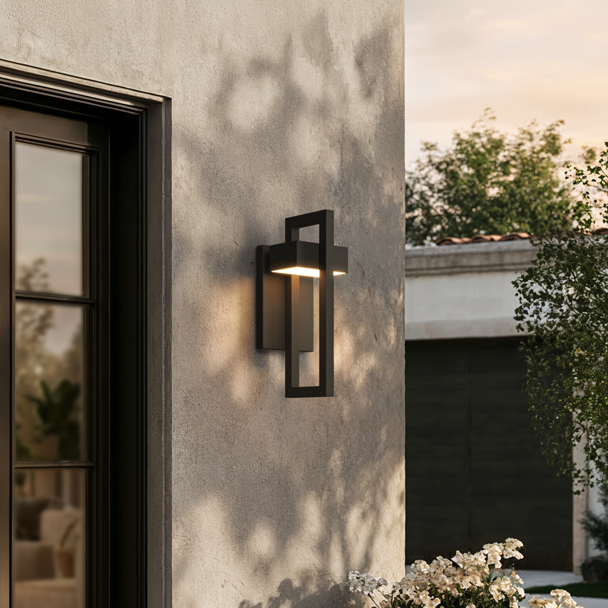 Vesper Modern Outdoor Wall Sconce | Black Stainless Steel LED Wall Light, Waterproof, Architectural