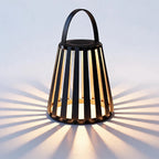 Ember Portable Solar Lantern | Black Stainless Steel Outdoor LED Light for Patio, Deck and Garden