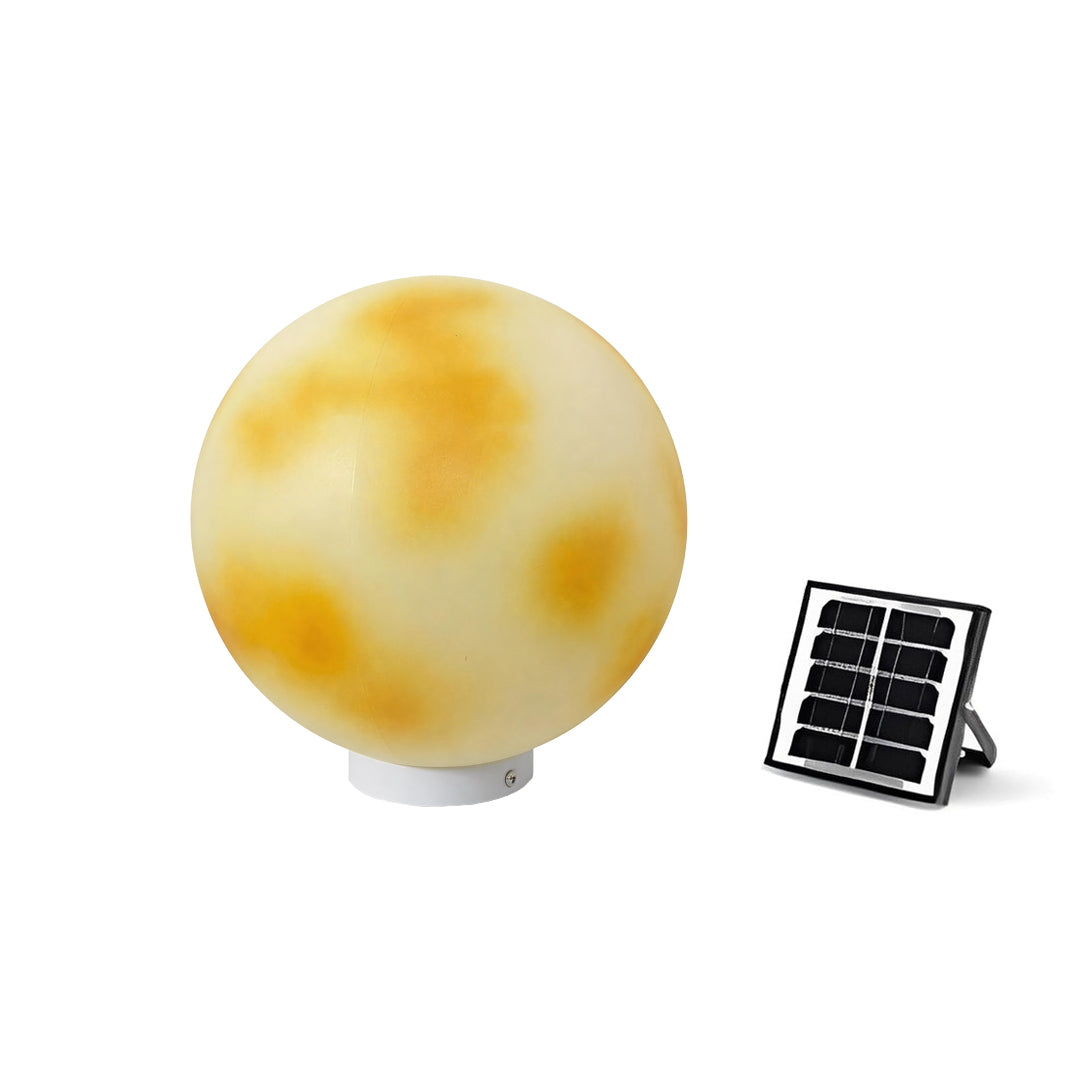 Selene Modern Moon Pillar Light | Round LED Outdoor Gatepost Light, Solar or Hardwired
