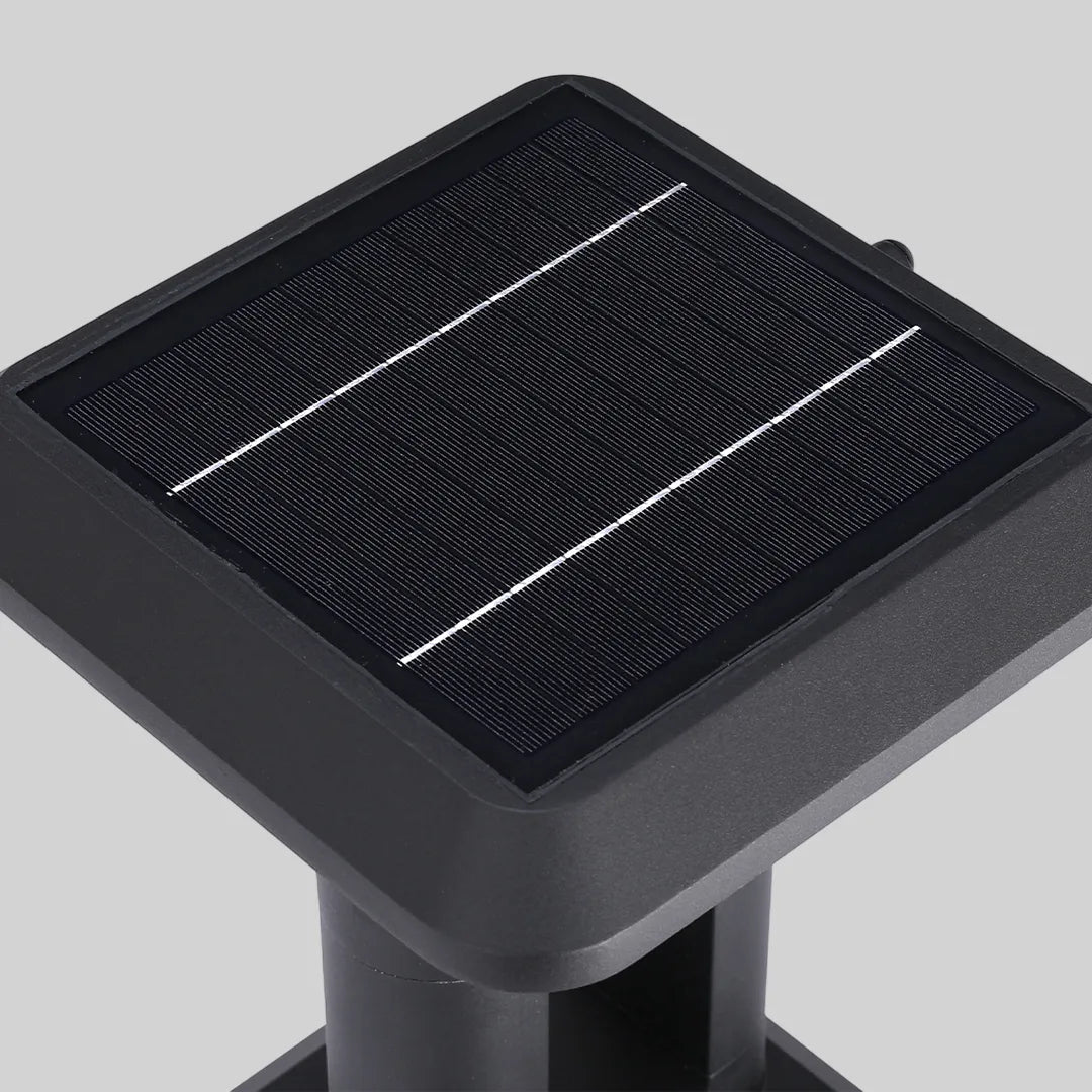 Ridge Modern Gate Pillar Light | Low-Profile Black Aluminum LED Outdoor Post Light, Solar or Hardwired