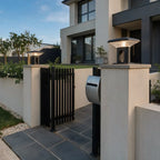 Ridge Modern Gate Pillar Light | Low-Profile Black Aluminum LED Outdoor Post Light, Solar or Hardwired