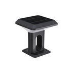 Ridge Modern Gate Pillar Light | Low-Profile Black Aluminum LED Outdoor Post Light, Solar or Hardwired