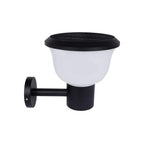 Chalice Modern Outdoor Wall Light | Black Aluminum LED Wall Sconce with Cup Diffuser, Solar or Hardwired