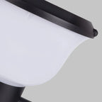 Chalice Modern Outdoor Wall Light | Black Aluminum LED Wall Sconce with Cup Diffuser, Solar or Hardwired