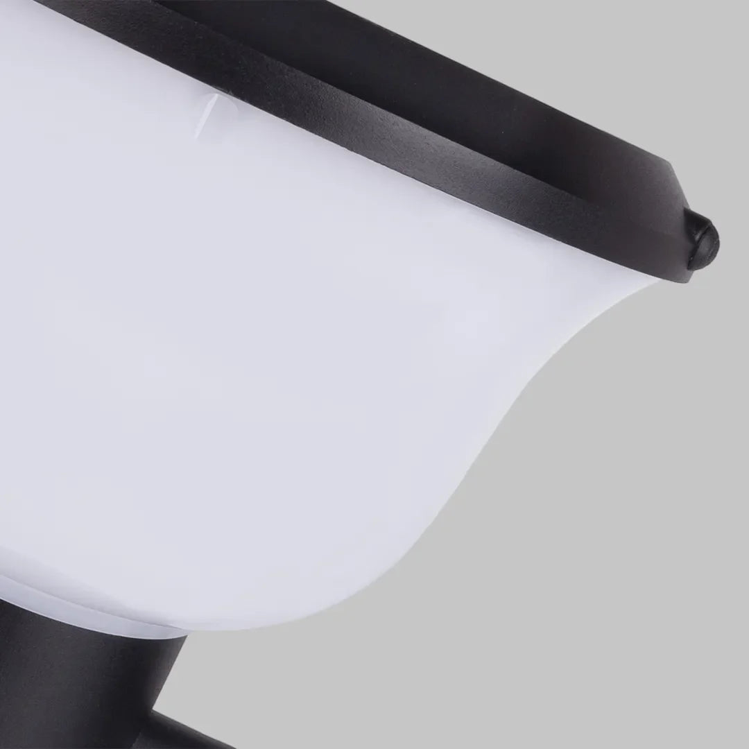 Chalice Modern Outdoor Wall Light | Black Aluminum LED Wall Sconce with Cup Diffuser, Solar or Hardwired