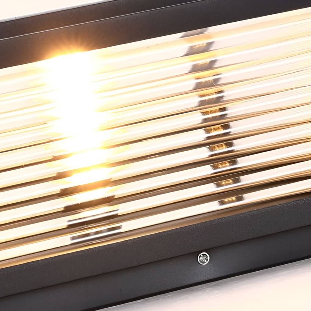 Pharos Modern Solar Pillar Light | Ribbed Glass Outdoor LED Post Light, Solar or Hardwired