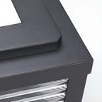 Pharos Modern Solar Pillar Light | Ribbed Glass Outdoor LED Post Light, Solar or Hardwired