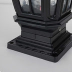Pagoda Solar Outdoor Pillar Light | Retro Pavilion-Style Die-Cast Aluminum Fence Post Light, Black or Bronze